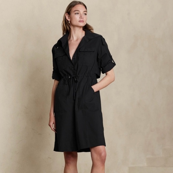 Banana Republic Dresses & Skirts - Banana Republic Trench Dress Jacket Black NWT Sz M